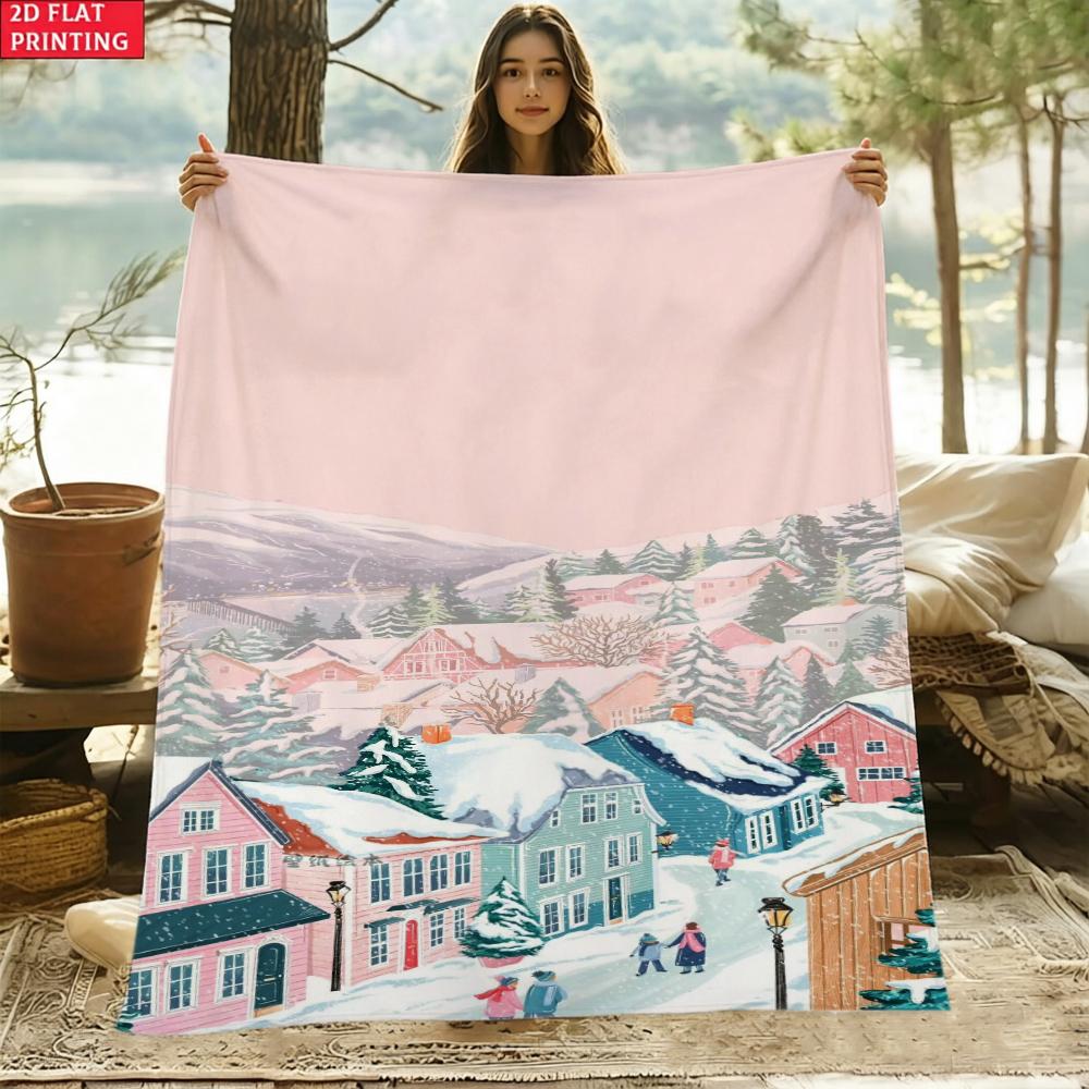 Classic Ribbon Motif Cozy Bed Blanket Versatile Home Decor Gift Idea For Gym Dance Studio Lounge Room