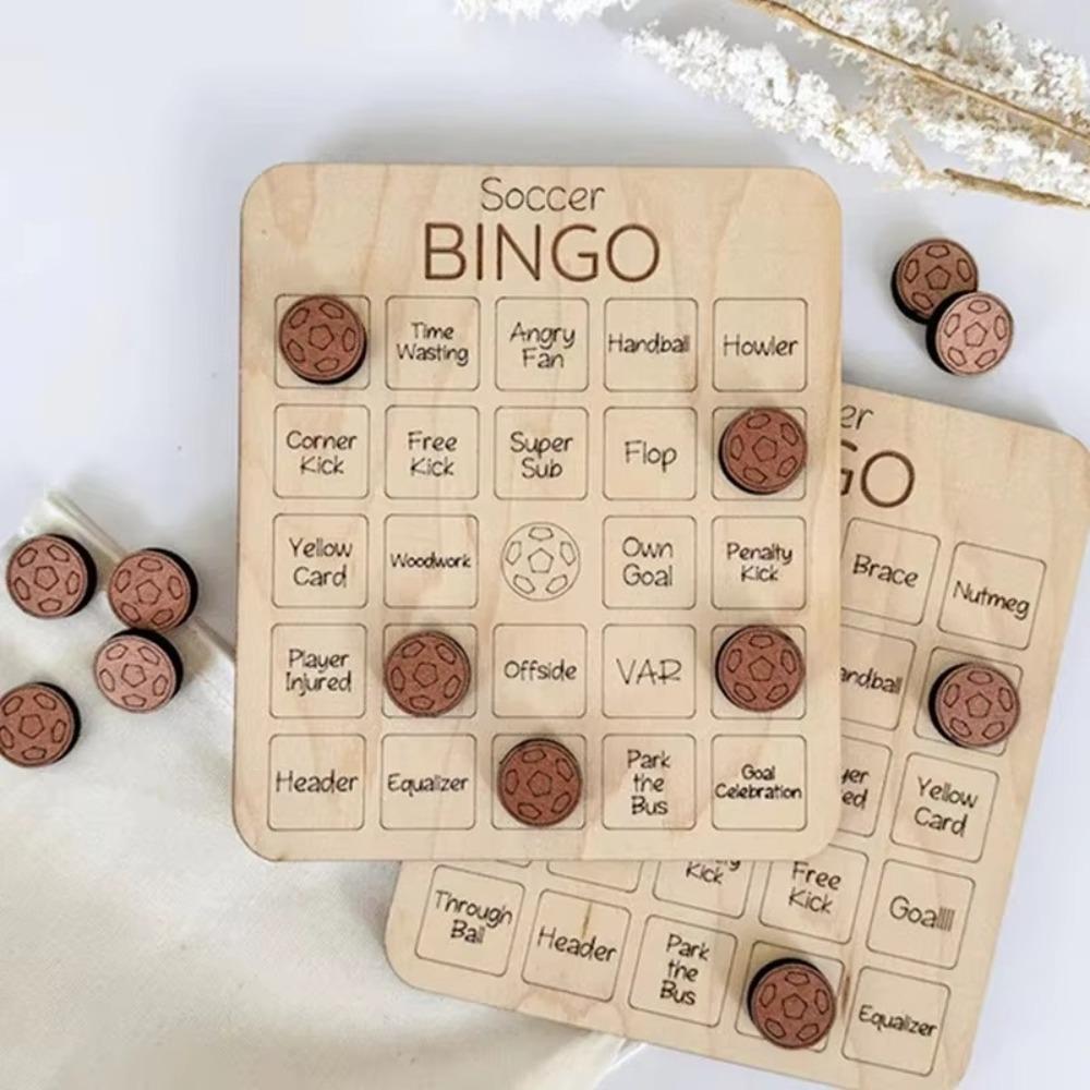 Wood Ball Bingo Game Family Game Night Party Games Wooden Bingo Board for Friends and Kids