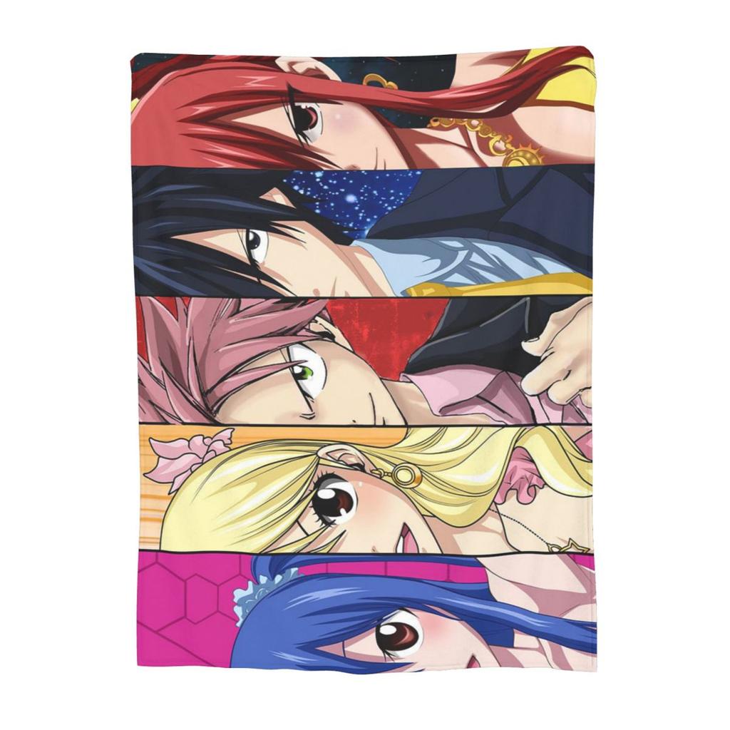 Fairy Tail Blanket Soft Warm Flannel Throw Blanket Cover for Bed Living Room Picnic Travel Home Couch