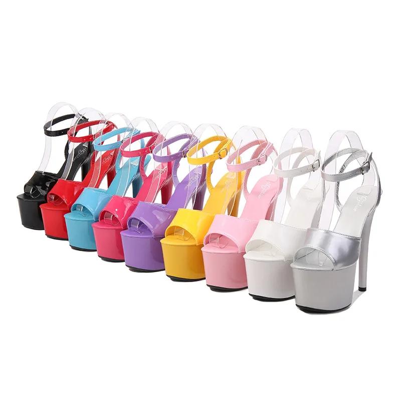 Fashion 2025 Spring Women Clear Heels Sexy Platform Sandals Slipper 13xm 15cm 20cm Girls Shoe for Party Club Drop Sale