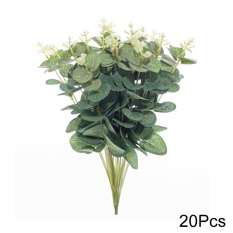 

20pcs Artificial Flowers Table Eucalyptus Artificial Plants DIY Ornament Nordic Silk Cloth Wedding Home Decor Hotel Meeting