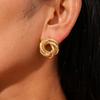 Ten-piece set of European and American imitation pearl oil drop flower round silver needle simple niche earrings 