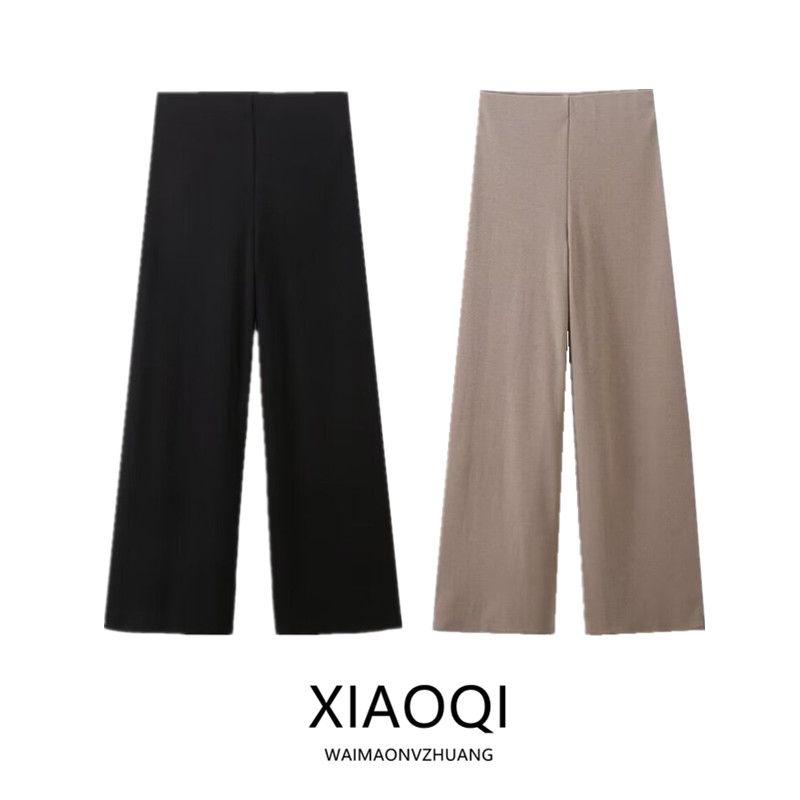 Fashion Style 2024 Spring/Summer New Women's Clothing Elastic Waist Pique Soft High Waist Wide Leg Pants 3644157