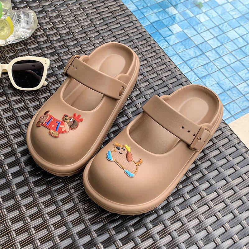 

Garden shoes summer hole shoes Mary Jane shit French shallow mouth round head spring slippers female cute step on soft sole outside wear 39-40
