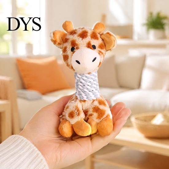 Interactive Tug of War Rope Stuffed Animal Dog Toy, Indestructible Giraffe Raccoon Squeaky Plush Toy Durable Companions with Rope, Soft Washable Chew