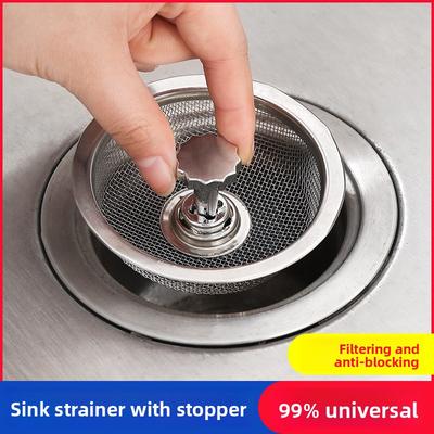 Kitchen Sink Filter, Wash Basin Overflow Stopper, Sink Drain, Dishwasher Drain, Stainless Steel Debris Filter, Universal
