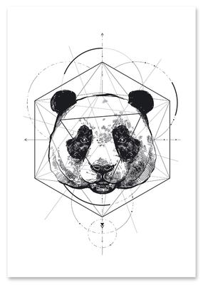 Poster portre panda geometrisi