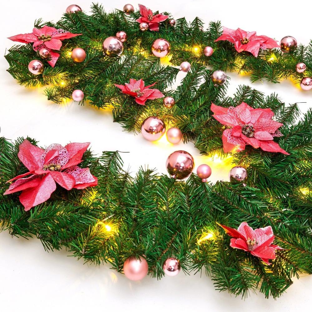 With LED Lights Christmas Wreath 2.7M Xmas Decorations Rattan  Shopping Mall Layout Props
