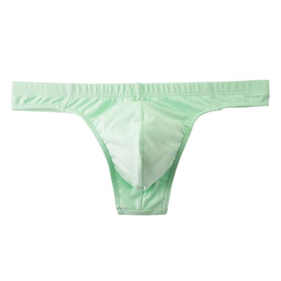 Men's Cotton Thong Sexy T-back Support Pouch Underwear Low Rise Soft Stretch Panties No Fly Covered Underpants