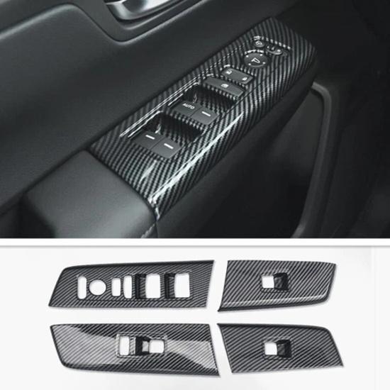For 2023 Honda CR-V CRV Carbon Fiber Inner Window Lift Button Frame Cover Trim