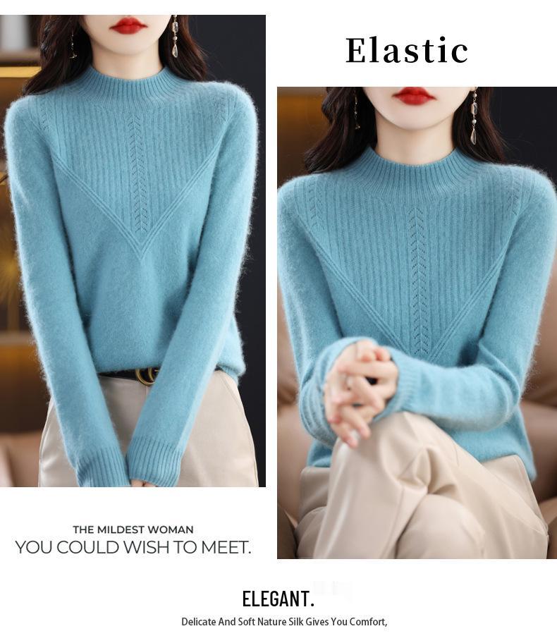 Women's 2023 New Fashion Wool Sweater - Spring & Autumn Solid Color Loose Knitwear