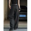Early Autumn Commuting High Waisted Wide Leg Western Pants For Women, Loose Silhouette Texture Casual Pants