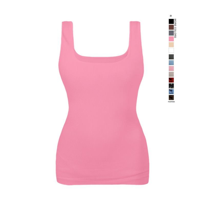 Women Washed Tie Dye Solid Color Slimming Body Shaping Tank Top