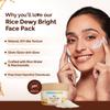 Mamaearth Rice Dewy Bright Face Pack For Glass Skin 200g Gel Cream Mask With Hydrating DIY Texture And Instant Brightening Glow
