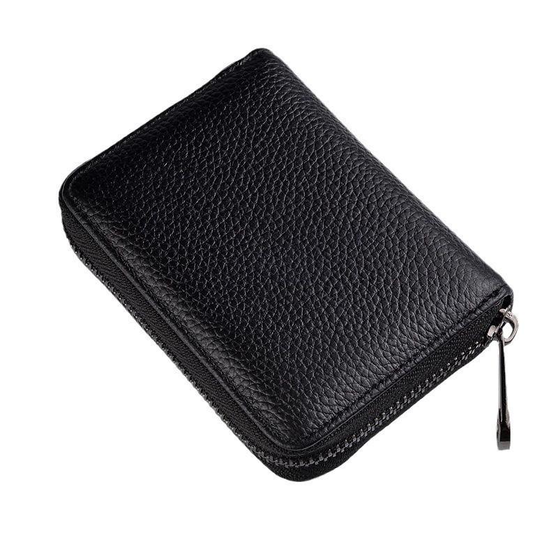 2025 Genuine Cowhide Unisex Compact Anti-Magnetic Card Holder & Document Sleeve