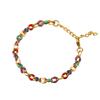 Bracelet Stainless Steel Color Epoxy Titanium Steel Handmade Chain Jewelry White Crystal Geometry
