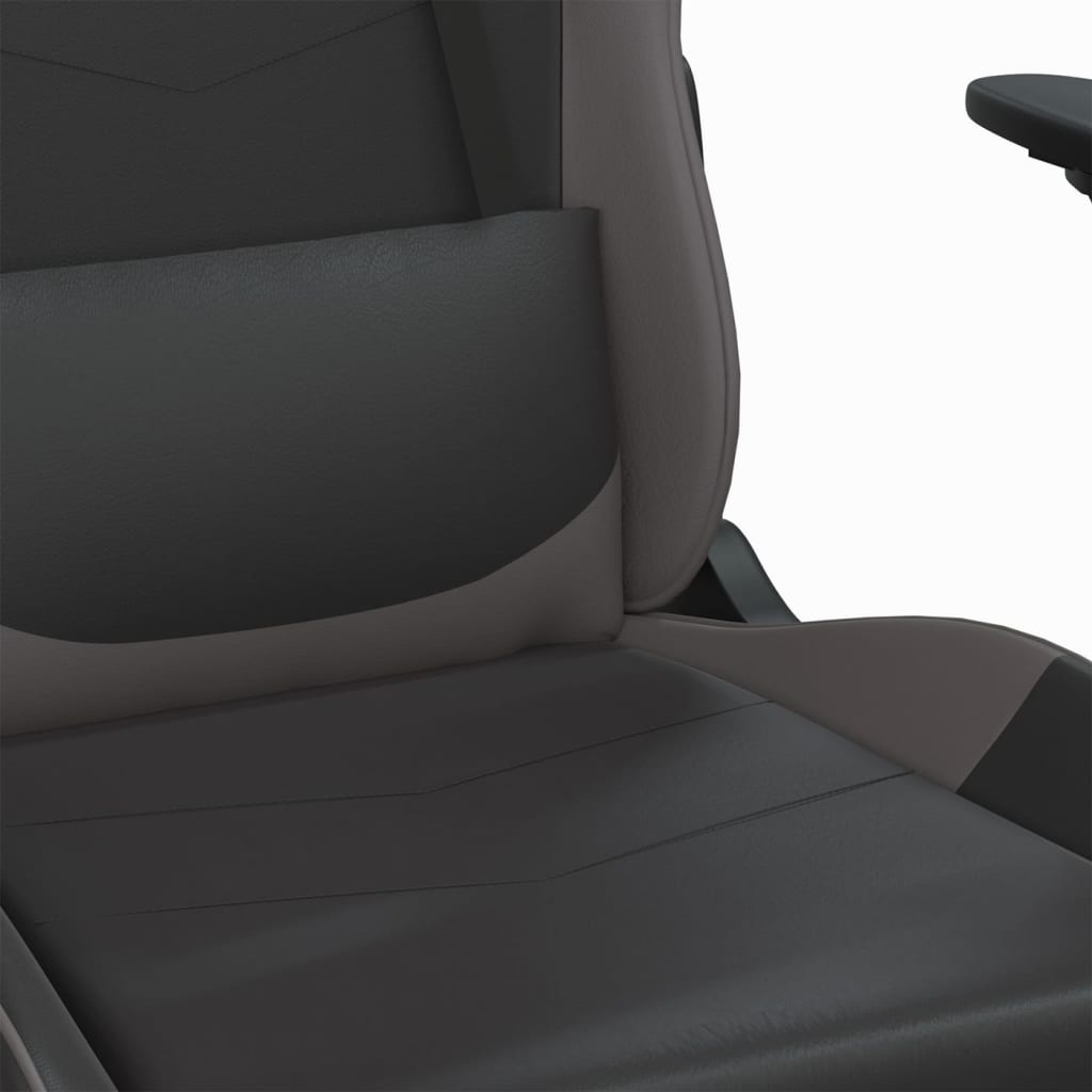 Gaming Chair Black and Gray Faux Leather