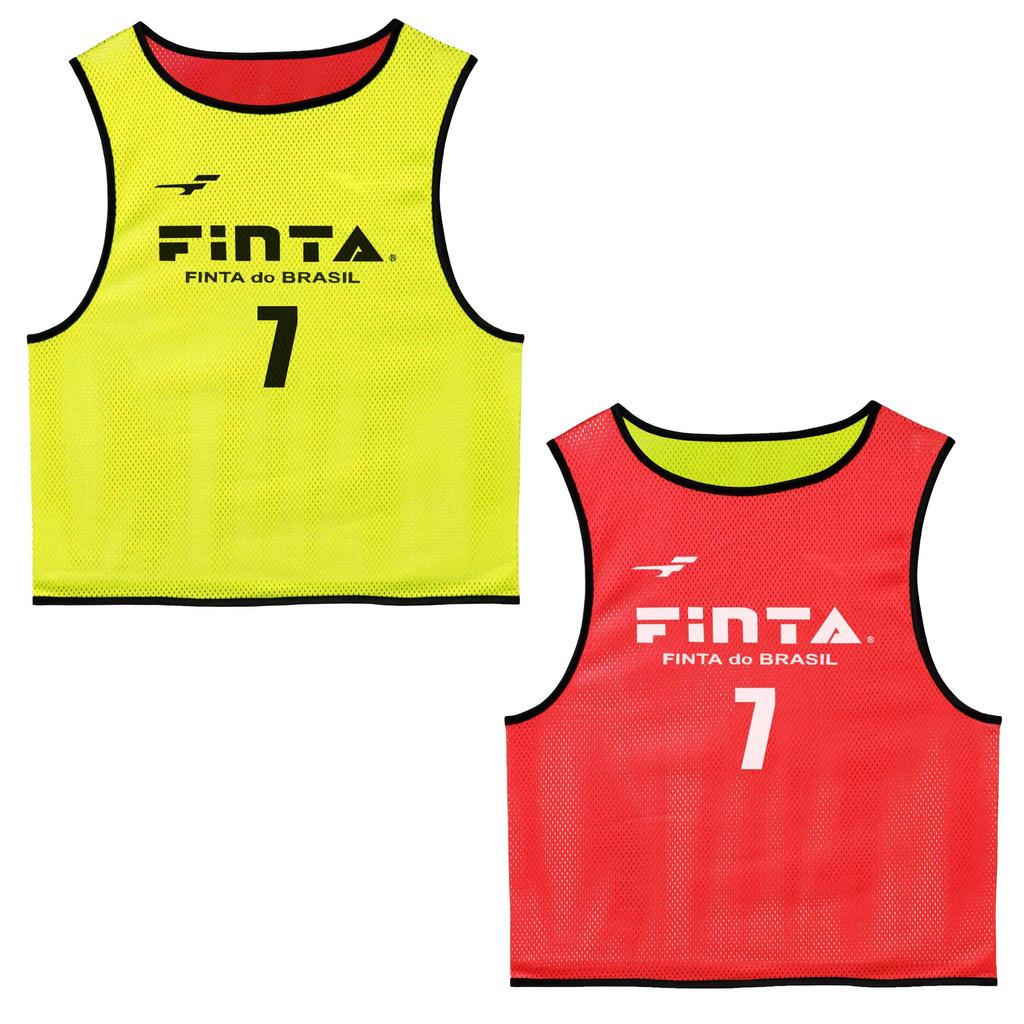 FINTA Adult Soccer Futsal Free Size Sublimation Reversible Bibs FT3529 Yellow X Red [FINTA] 10-Pack (Numbers 2-11) (4171)