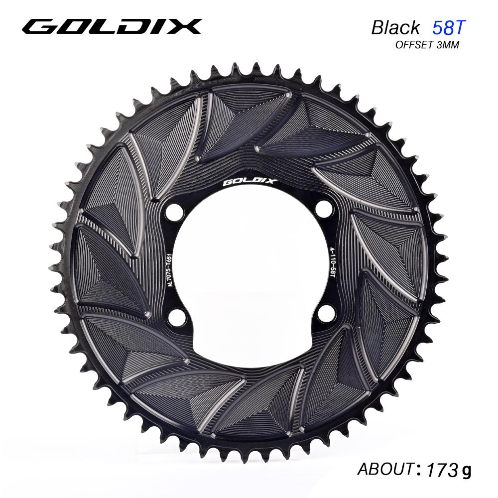 GOLDIX Road Bike Gravel Bike Single Chainring 110BCD Suitable for Shimano R7000 R8000 R8100 R9200 Suitable for Crank Power Meter