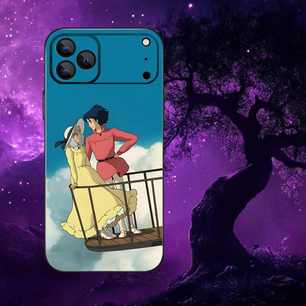 H-Howl Anime Sophie Phone Case For iPhone 17,16,15,14,13,12,Pro,Max,Plus,E,SE4,Air,Mini Black Soft Box