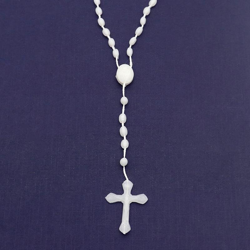 Luminous Catholic Christ Jesus Cross Plastic Rosary Crucifix Necklace Religious Church Decoration Wall Crosses Souvenirs Gifts