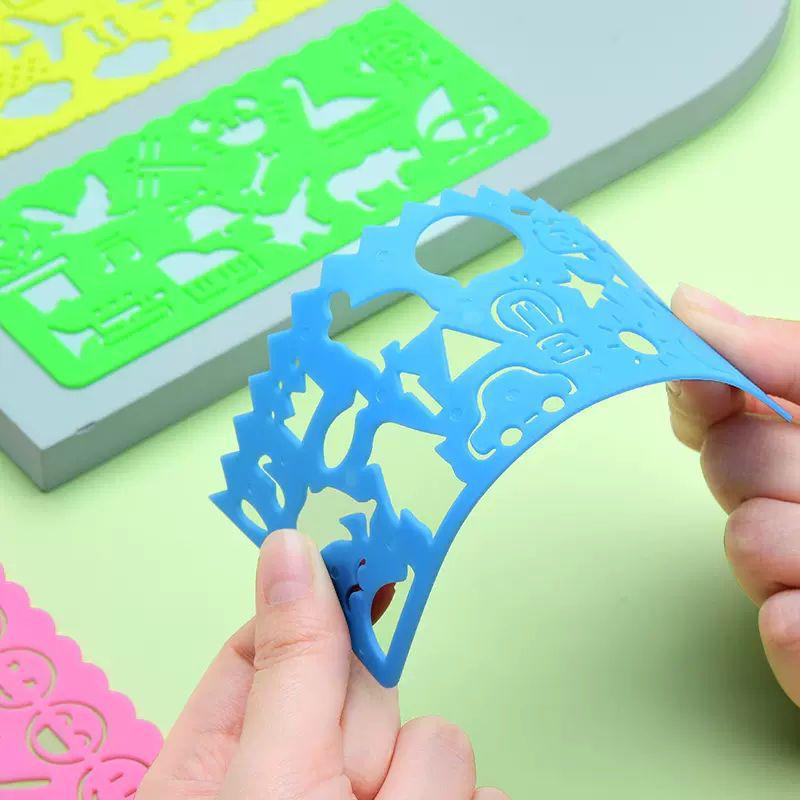 Complete Kaleidoscope Ruler Set for Elementary Students - Multifunctional, Soft, and Educational.