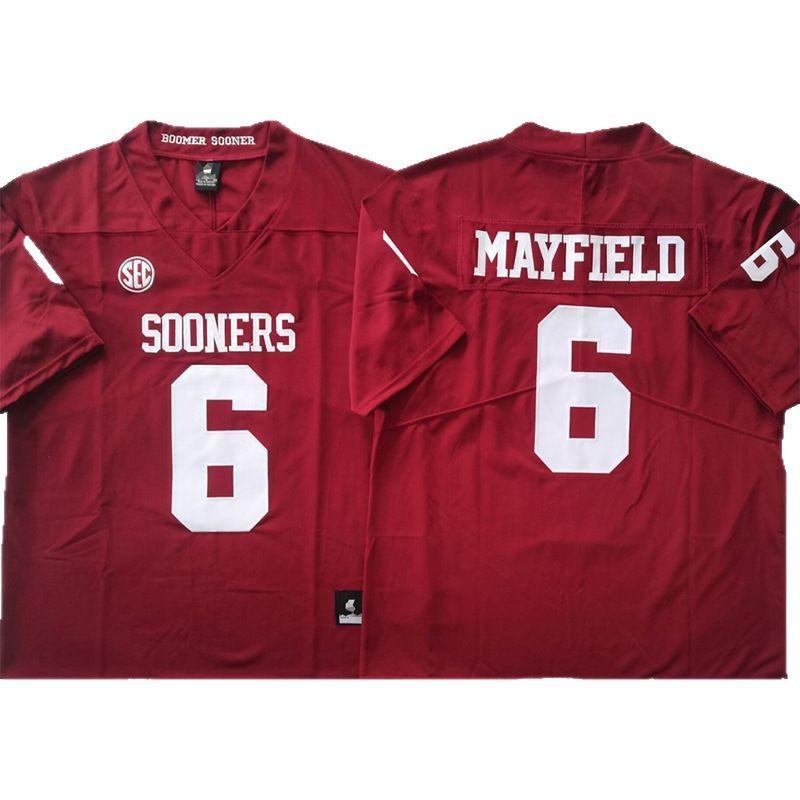 Oklahoma Sooners Football Jersey Cotton Blend Embroidered College Team Sportswear Men