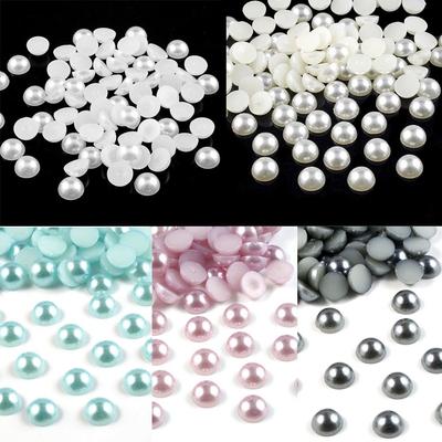 1000Pcs Half Round Imitation Pearls DIY Handmade Crafts Accessories  DIY Craft Nail Art Decorative