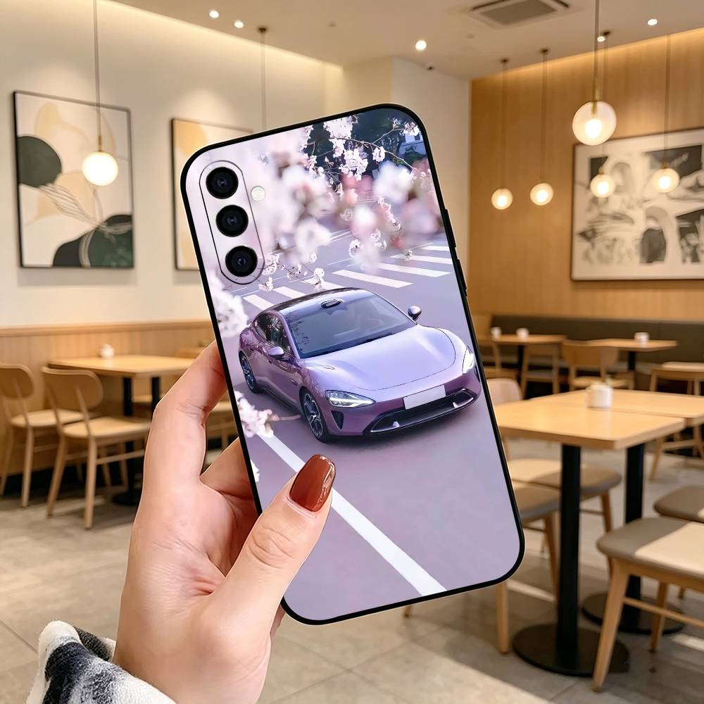 Ultra Sleek Car Su7  Phone Case Black Silicone Soft For Samsung Galaxy A73,A72,A71,A70,A53,A52,A51