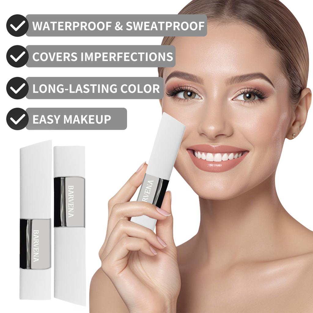 Ivory White 2 In 1 Color Changing Foundation Stick Lightweight Moisturizing Matte Transparent Natural Makeup