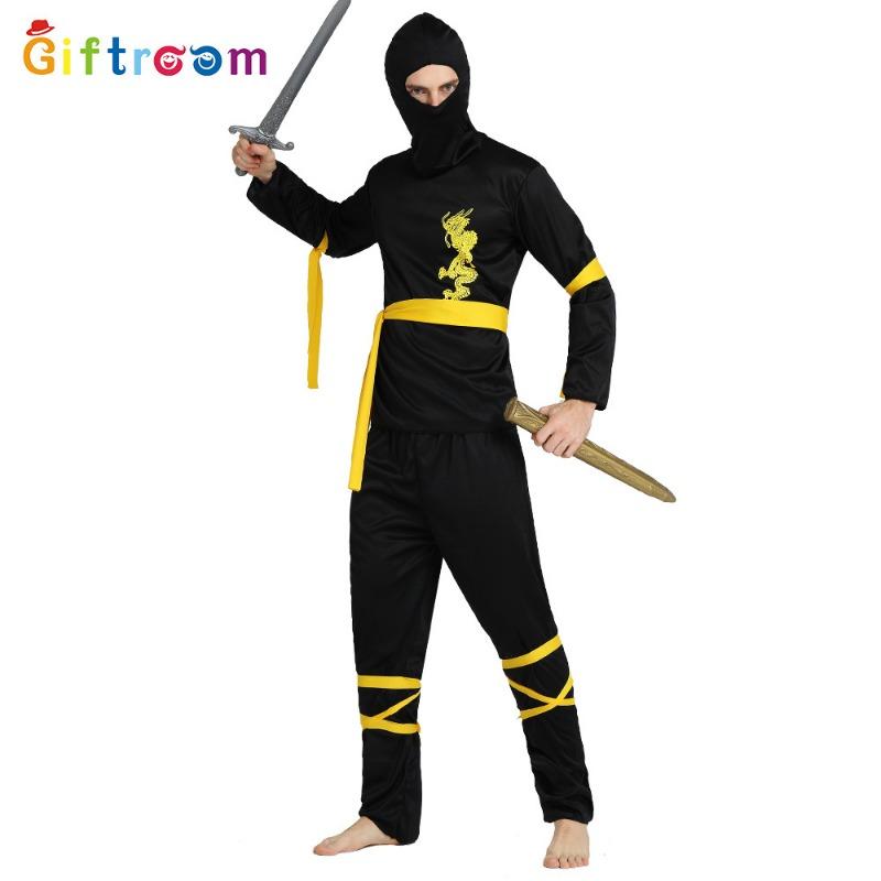 Carnival Stage Performance Costume Cool Handsome Samurai Adult Male Yellow Dragon Ninja Festival Performance Costume