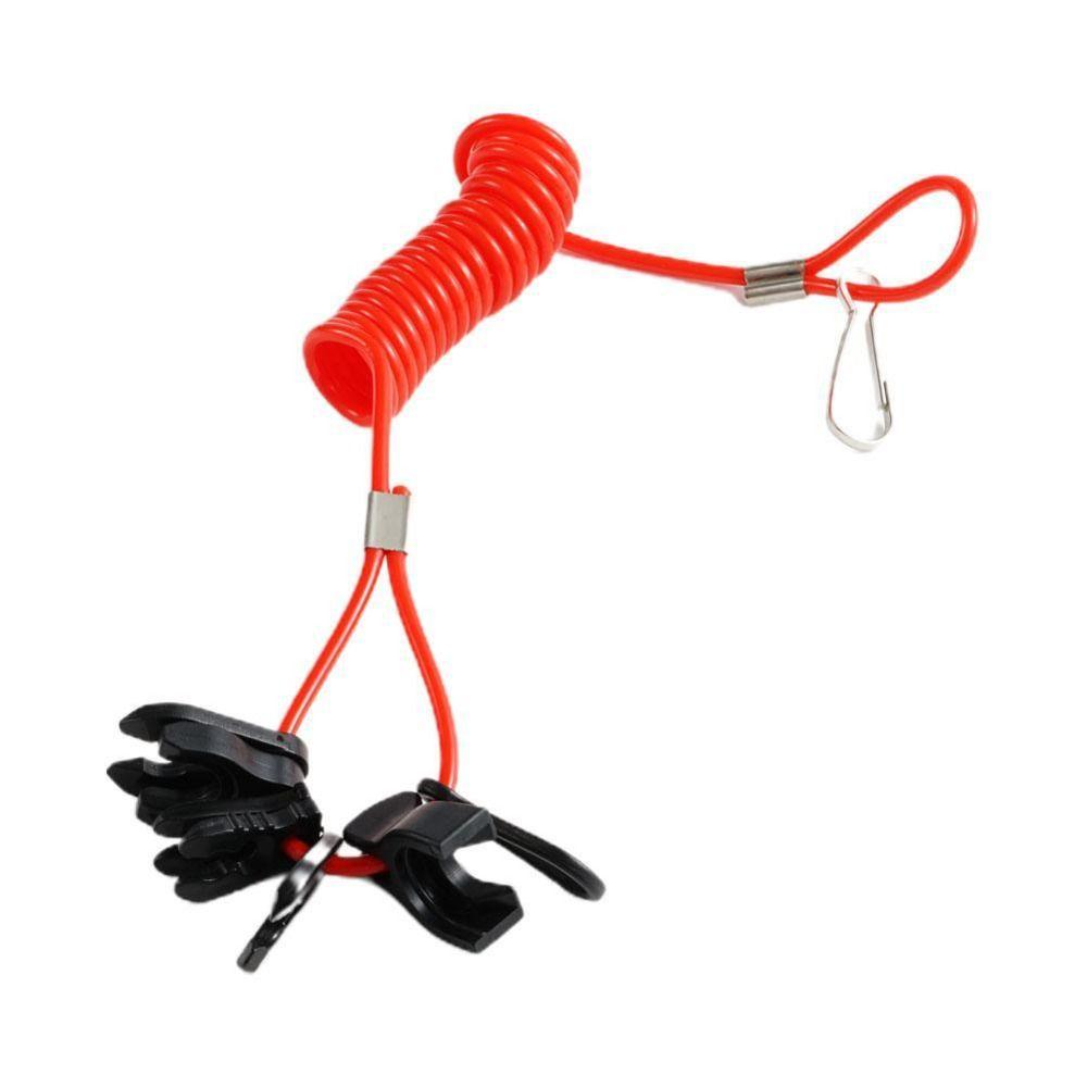 Red Kill Switch Key Lanyard Tether Cord Stretchable Surfing Spring Rope  Outboard Engine