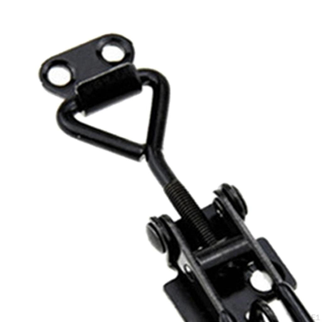 4 Pieces Toggle Clamps Cabinet Boxes Lever Handle Black Iron Quick Release Hand Tool Pull Hasp Latch