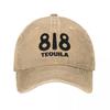 818 Tequila Logo Nero Cappellino da Baseball in Denim Vino Outdoor Palestra Hip Hop Cappelli Estate Donna Unisex y2k Retro Protezione Solare Cappellini da Baseball