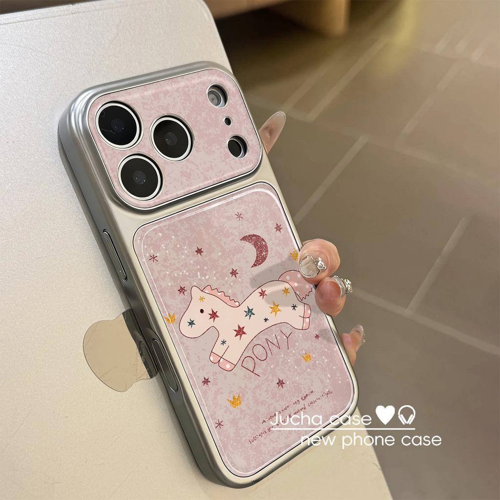 Applicable to Apple 17promax mobile phone case all-inclusive lens anti-drop 14 Korean advanced sense ins wind star pony