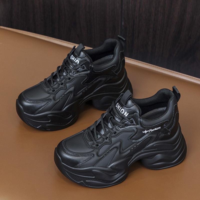 Spring women's shoes new small inner height increase casual little white shoes wedge heel muffin platform mesh shoes