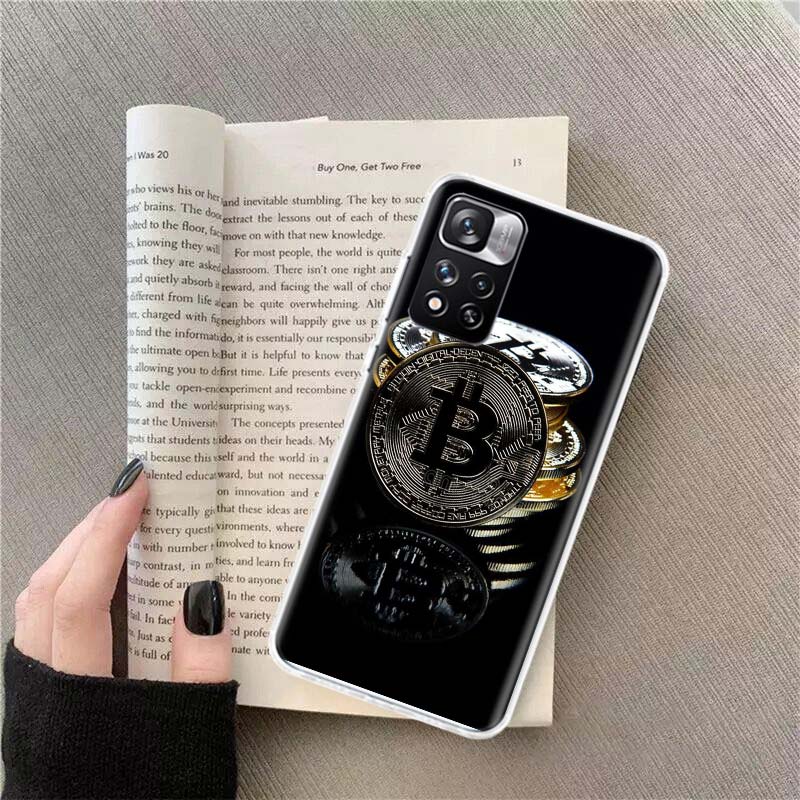 Virtual currency bitcoin Phone Case For Xiaomi Redmi Note 14 13 Pro Plus 5G Cover 13C 14C 12 12C 9 9T 9C 10 10C 8 7 6 10A 9A Pro