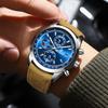 Luxury Brand New Fashion Men's Watches Real leather Strap Waterproof Sport Quartz Chronograph Military Watch Men Clock