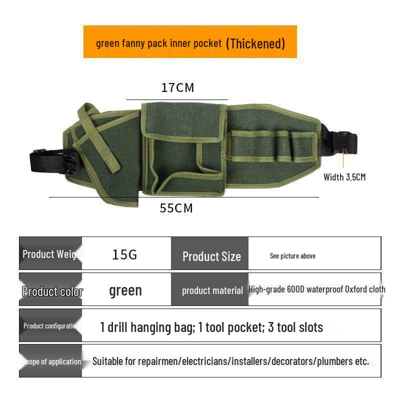 Geantă de scule durabilă, mică, multifuncțională pentru electricieni, pentru depozitarea feroneriei pentru bărbați