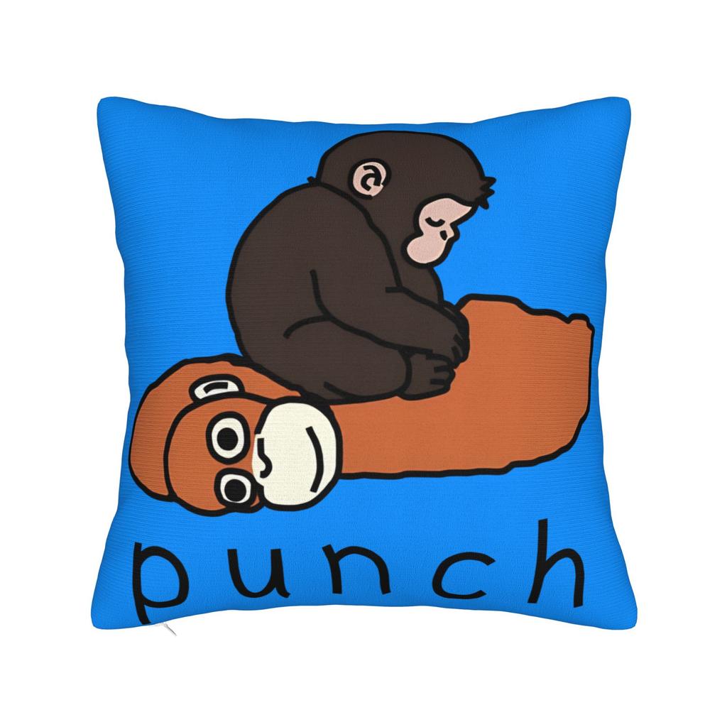 Pillow Case Baby Monkey Punch Cute Monkey Punch Comfy Pillow Cover For Office Car Home Decor Retro Trendy Pillowcases