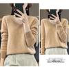Women's V-Neck Seamless Wool Sweater - Loose, 100% Cashmere Knit for Autumn/Winter