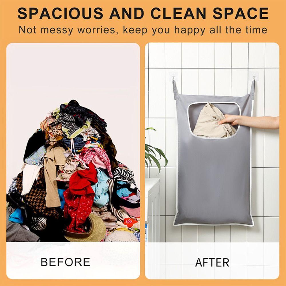 Hanging Hanging Storage Bag Wall Mounted Laundry Holder Clothes Storage Bag  Bathroom Use