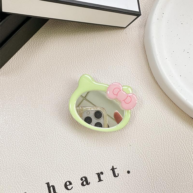 Bow Cat Mirror Mobile Phone Airbag Bracket Wind Makeup Mirror Paste Magnetic Magsafe Creative