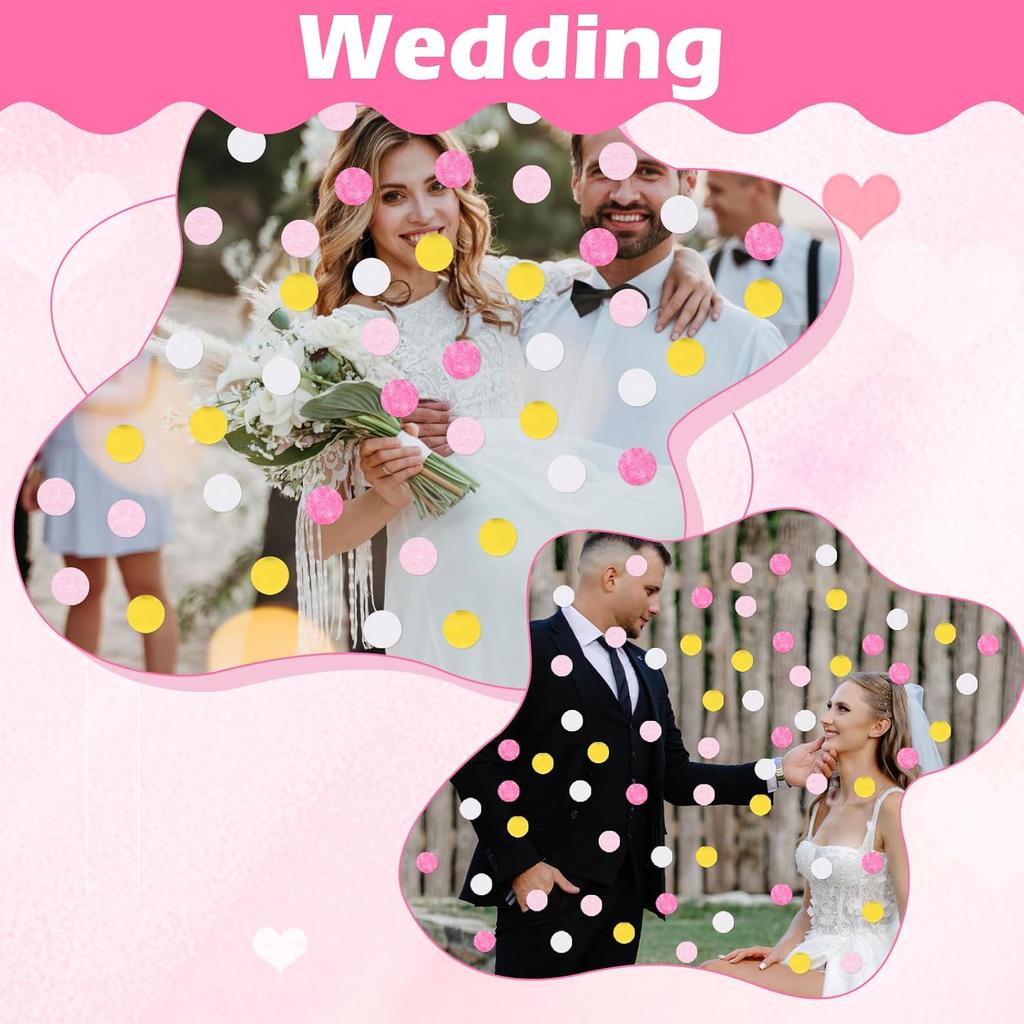 Bewudy 8000pcs Tissue Confetti Dots Table, Pink Party Confetti for Birthday Graduation Wedding Toss Groovy Fall Autumn Party