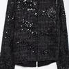 Kaslead New Arrival Women's Clothing Fashion Style Stylish Simple and Versatile Sequin Woolen Drill Buckle Outwear