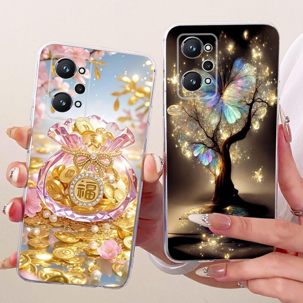 For Realme GT Neo 2 Neo 3T GT2 Phone Case Chinese Dragon Cute Cat Cartoon Pattern Casing Soft Clear Silicone Back Cover