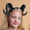 Realistic Halloween Devil Headband Gothic Goat Horn Hair Hoop Black Demon Horn Headwear  Adults