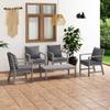 Day and Night - Day and Night Garden Furniture 5 Pcs Gray Cushions Solid Acacia Wood