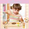Wooden Simulation Fun Fried Egg Bacon Breakfast Combination Children Set Toy