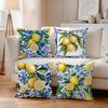 4 pièces Style Méditerranéen Citron Coussins Housse de Coussin Polyester Housse de Coussin Coussin d'Appoint Housse de Coussin Décoration Maison Voiture Canapé